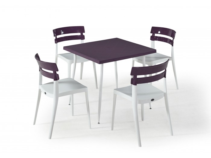 Градински комплект BERMO set 4 (бяло/лилаво)